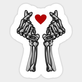 LOVE HAND SKULL SYMBOL Sticker